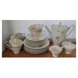 German brown rose tea set
