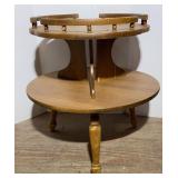 Two-Tier Round Maple Table