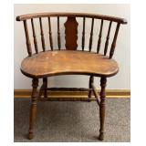 Antique curved wide seat chair