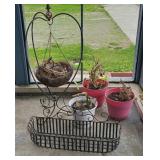 Iron planter, hanger and plants
