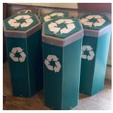 Plastic Corrugated Recycle & Trash Cans