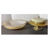 VTG Ceiling Light Fixture & Large Thick Glass