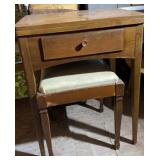 Antique Sewing Machine Cabinet & Bench
