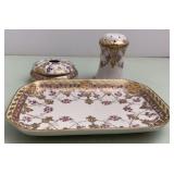 Antique Nippon Hand Painted Stoneware Pottery