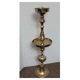 43" solid brass candle holder