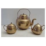 Solid brass tea set