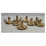 8 brass plated candle holders, 1.75" diameter x