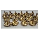 18 brass plated candle holders