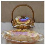 Vintage Amber Carnival Glass