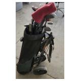 Assortment of Vintage Golf Clubs & Bag