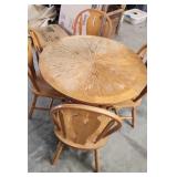 Vintage Cottage Oak Table and Chairs