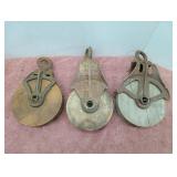 Antique Cast-Iron Wood Pullys