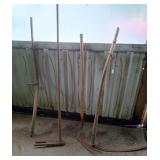 Clamming Rake, Scythe & Handles