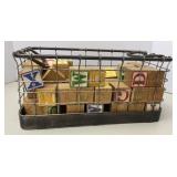Wire Basket of Antique Building Blocks