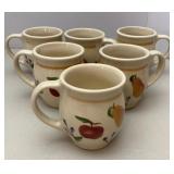 Longaberger Fruit Medley Pottery Coffee Mugs