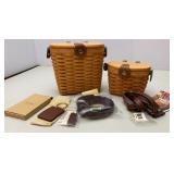 Longaberger Small & Med Saddle Baskets