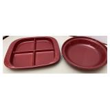 Longaberger Pottery Divided Server & Pie Plate