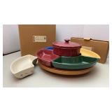 Longaberger Pottery Drum Crock, Lazy Susan