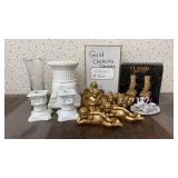 Golden Cherub Candles & Candle Holders