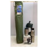 Tent, Bag Chair, Thermos & Intex Inflator