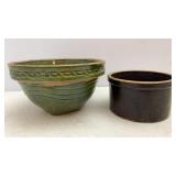 Antique McCoy Stoneware Bowl & Salt Crock