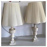 Heavy Marble Base Matching Table Lamps