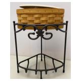 Longaberger Wrought Iron Corner Stand & Basket