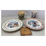 Longaberger American Holly Plates & Mugs