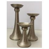 Brushed Nickel Candlestick Holders