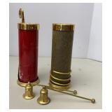 Brass Pillar Candle Holders & Snuffers