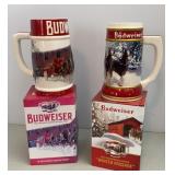 2018 & 2019 Budweiser Holiday Steins (NIB)