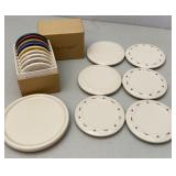 Longaberger Pottery Coasters & Crock lid