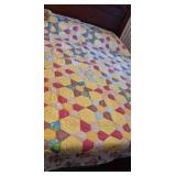 Vintage 'Grandmother's Garden' Patchwork Quilt