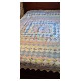 Vintage Pastel 'Trip Around the World' Quilt