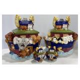 (2) Noah's Ark Cookie Jars & S/P Shakers