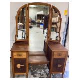Antique Art-Decco Walnut Veneer Dressing Table