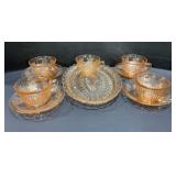 Pink Depression? Glass Cups/Saucers & Tray
