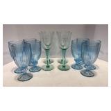 Blue & Green Stemware Glasses