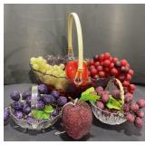 Glass Basket of Fruit