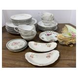 Incomplete set of China & Hand Painted Bone