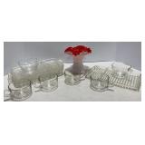 Kanawha Milk White Red Glass Vase (repaired)