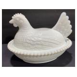 Milk Glass Nesting Hen