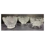 Frosted Crystal Footed Candy Dishes