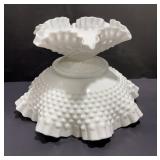 (2) Fenton Hobnail Ribbon Bowls