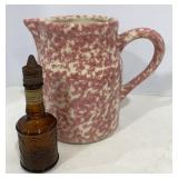 Henn Pink Spongeware Pitcher & Stetson Aftershave