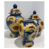 Sunflower Vases (missing a lid)