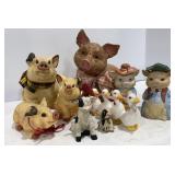 Resin & Porcelian Cows & Pigs