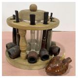 Vtg Humidor & Smoking Pipes
