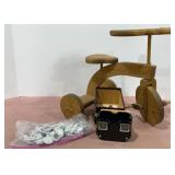 Vtg Viewmaster, Wooden Tricycle