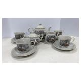 Vtg Avon Currier & Ives Tea Set